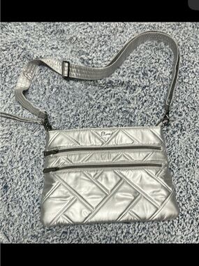 NWOT LUG Silver Quilted Crossbody Bag -